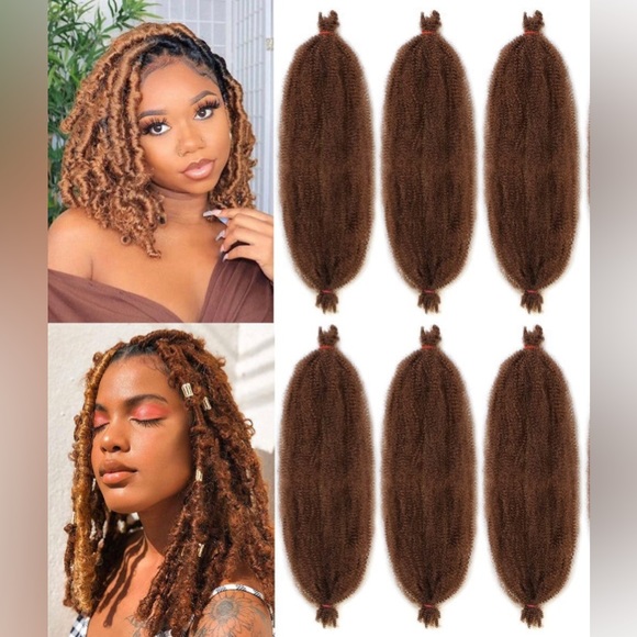 16” Soft Afro Twist Braiding Hair Long Spring Twist Faux Locs Crochet6 Packs #30 - Picture 1 of 9